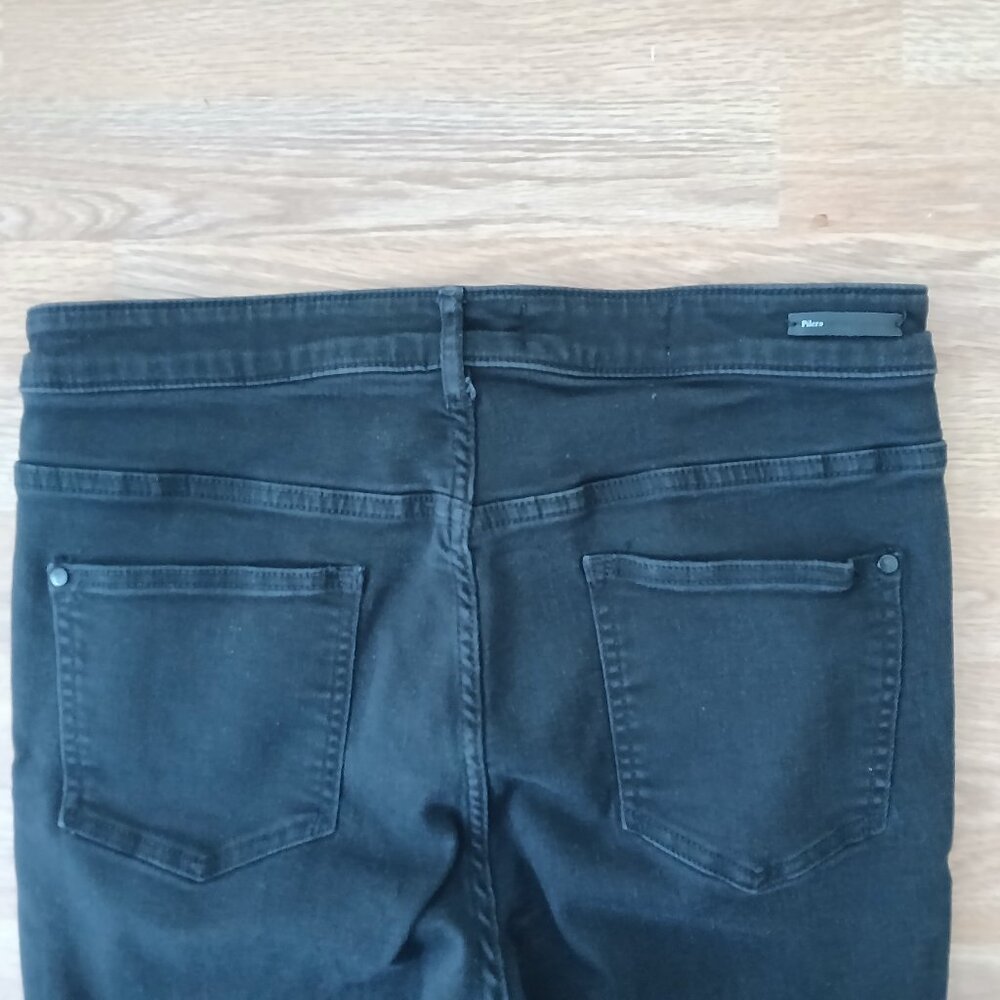 Anthropologie Pilcro Frayed Hem Superscript  Cropped Jeans Black Size 32 - Picture 5 of 8